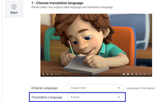 Sélectionnez la langue de traduction